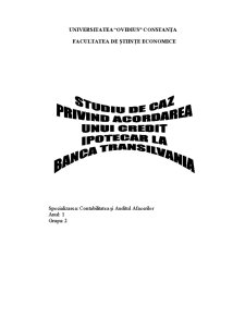 Studiu de caz privind acordarea unui credit ipotecar la Banca Transilvania - Pagina 1