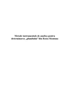 Metode instrumentale de analiză pentru determinarea plumbului din Roșia Montană - Pagina 1