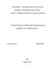 Particularități legislative și organizatorice privind organizarea unei competiții - Pagina 1