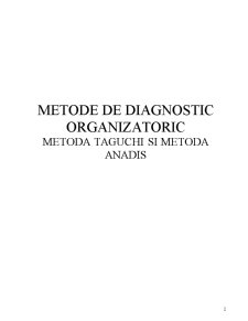Metode de diagnostic organizatoric - metoda Taguchi și metoda Anadis - Pagina 2