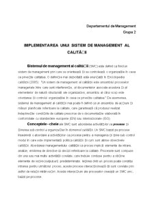 Implementarea unui Sistem de Management al Calității - Pagina 1