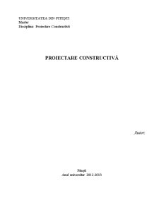 Proiectare Constructivă - Pagina 1