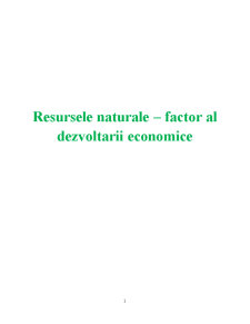 Resursele Naturale și Dezvoltarea - Pagina 1