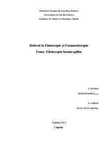 Fitoterapia Hemoragiilor - Pagina 1