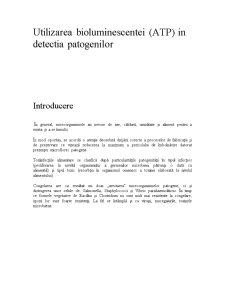 Utilizarea bioluminescenței (ATP) în detecția patogenilor - Pagina 1