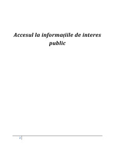Accesul la Informațiile de Interes Public - Pagina 2