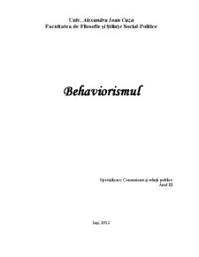 Behaviorismul - Pagina 1