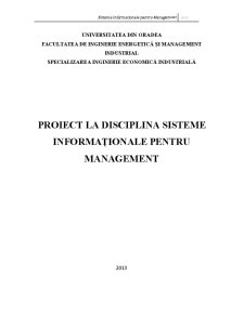 Sisteme informaționale pentru management - Pagina 1