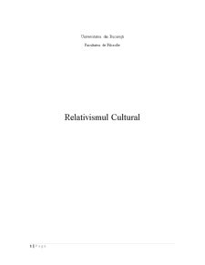 Relativismul Cultural - Pagina 1