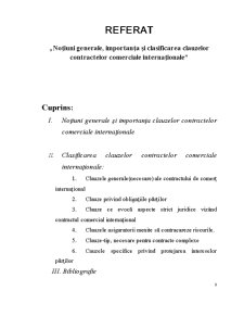 Noțiunea, importanța și clasificarea clauzelor contractului comercial internațional - Pagina 1