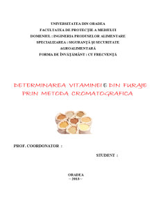 Determinarea Vitaminei E din Furaje - Pagina 1