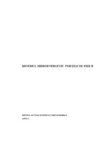 Sistemul Hidroenergetic Porțile de Fier II - Pagina 1