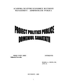 Politici publice - domeniul sănătății - Pagina 1