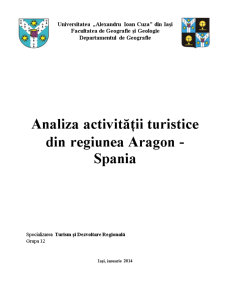 Analiza activității turistice din regiunea Aragon, Spania - Pagina 1