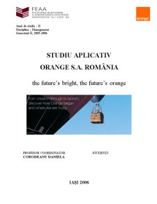 Studiu Aplicativ Orange SA România - Pagina 1