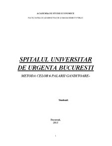 Spitalul Universitar de Urgență București - metoda celor 6 pălării gânditoare - Pagina 1