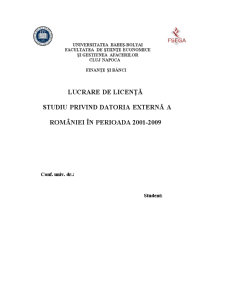 Studiu Privind Datoria Externă a României în Perioada 2001-2009 - Pagina 1