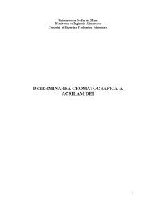 Determinarea cromatografică a acrilamidei - Pagina 1