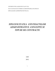 Specificitatea Contractelor Administrative - Pagina 1