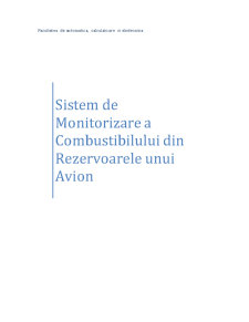 Sistem de Monitorizare a Combustibilului din Rezervoarele unui Avion - Pagina 1