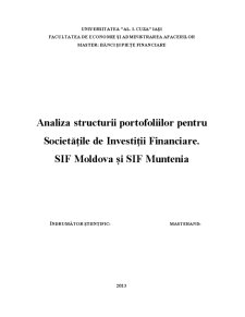 SIF Moldova și SIF Muntenia. analiză comparativă - Pagina 1