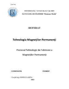 Tehnologia Magneților Permanenți - Pagina 1