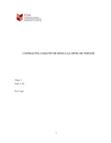 Contractul Colectiv de Munca la Nivel de Unitate - Pagina 1