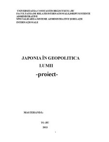 Japonia în Geopolitica Lumii - Pagina 1