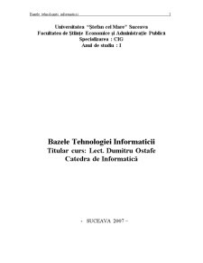 Bazele Tehnologiei Informaticii - Pagina 1