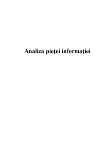Analiza pieței informației - Pagina 1