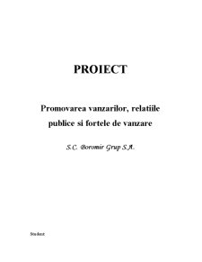Promovarea Vanzariilor, PR ale Grupului Boromir - Pagina 1
