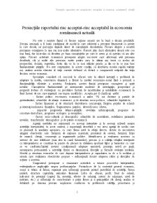 Proiecțiile raportului risc acceptat - risc acceptabil în economia românească actuală - Pagina 2