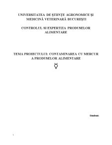 Contaminarea cu Mercur a Produselor Alimentare - Pagina 1