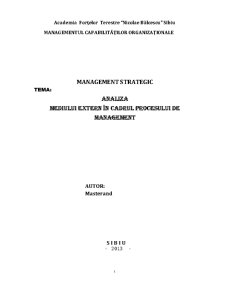Analiza Mediului Extern în Procesul de Management - Pagina 1