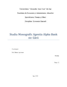 Studiu monografic Agenția Alpha Bank - Pagina 1