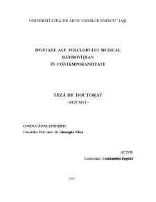 Ipostaze ale Folclorului Muzical Dâmbovițean în Contemporaneitate - Pagina 1