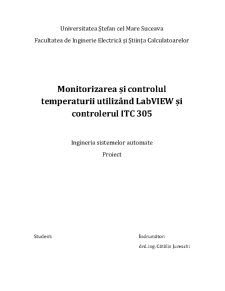 Monitorizarea și Controlul Temperaturii Utilizând Labview și Controlerul ITC 305 - Pagina 1