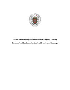 The role of non-language variables in foreign language learning - Pagina 1