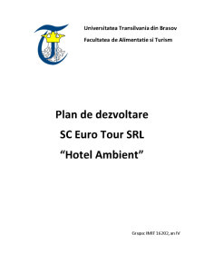 Plan de Dezvoltare - SC Euro Tour SRL Hotel Ambient - Pagina 1