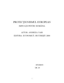 Protecționismul European - Pagina 1