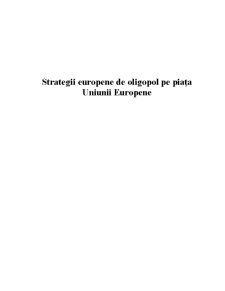 Strategii europene de oligopol pe piața UE - Pagina 1