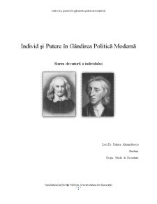 Individ și Putere în Gândirea Politică Modernă - Pagina 1