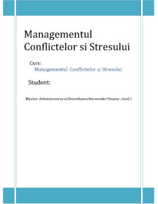 Managementul Conflictelor și Stresului - Pagina 1