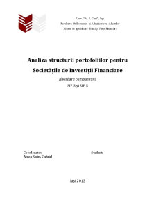 Analiza Structurii Portofoliilor pentru Societățile de Investiții Financiare - Pagina 1