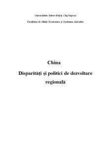 China - disparități și politici de dezvoltare regională - Pagina 1