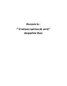 O rațiune cuprinsă de vertij - Jacqueline Russ - Pagina 1