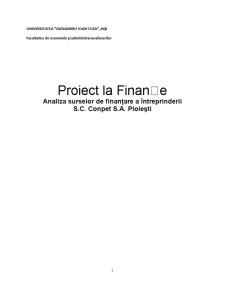 Analiza surselor de finanțare a întreprinderii SC Conpet SA Ploiești - Pagina 1