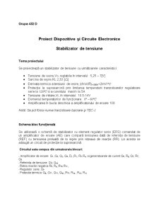 Stablizator de Tensiune - Dispozitive și Circuite Electronice - Pagina 1