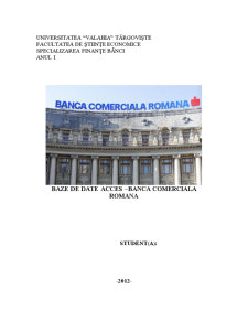 Baze de date Access - Banca Comercială Română - Pagina 1