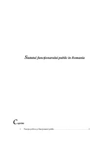 Statutul Functionarului Public în România - Pagina 1